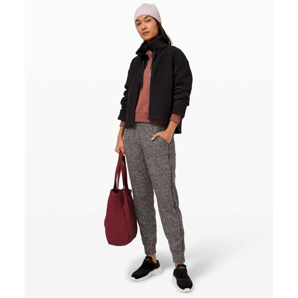 lululemon Fleece Ready to Rulu Heathered Black Joggers